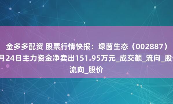 金多多配资 股票行情快报：绿茵生态（002887）4月24日主力资金净卖出151.95万元_成交额_流向_股价